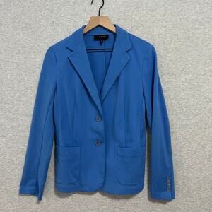 Talbots Knit Blazer Womens 10 Blue Soft Casual Stretch